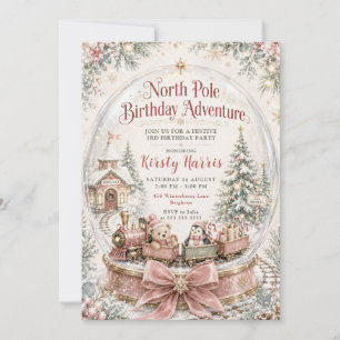 North Pole Verjaardagsavontuur Kerstmis Verjaardag Kaart