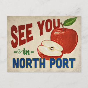 North Port Florida Apple - Vintage Travel Briefkaart