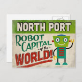 North Port Florida Robot - Funny  Briefkaart (Voorkant / Achterkant)