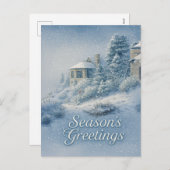 North Rim Lodge Nostalgische winterlandschap Feestdagenkaart (Voorkant / Achterkant)