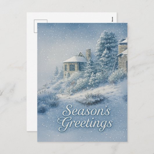 North Rim Lodge Nostalgische Winterse Sfeer Feestdagenkaart (Voorkant / Achterkant)