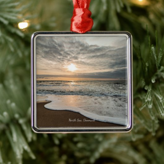 North Sea, Denmark picturesque sunset, Metalen Ornament (Boom)