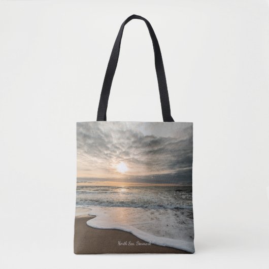 North Sea, Denmark picturesque sunset, Tote Bag (Voorkant)