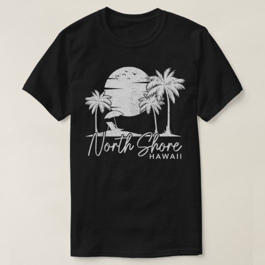 North Shore Beach Hawaii Surf Sunset Surfe T-shirt (Design voorkant)