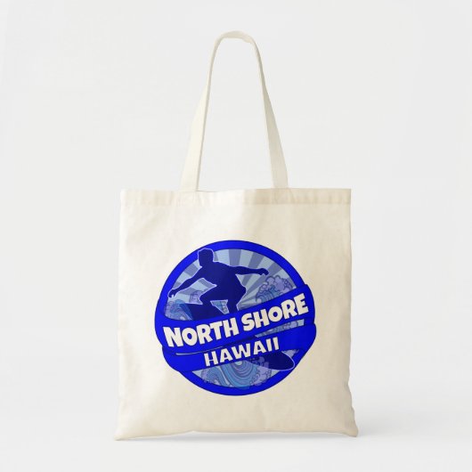 North Shore Hawaii Blue Surfer logo canvas tas (Voorkant)