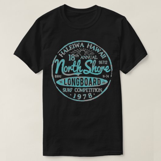North Shore Hawaii Long Board Surf T-shirt (Design voorkant)