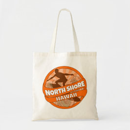North Shore Hawaii oranje surfer logo canvas tas