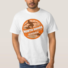 North Shore Hawaii oranje surfer logo shirt