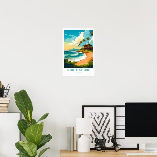 North Shore Hawaii Reisprint Poster (Thuiskantoor)