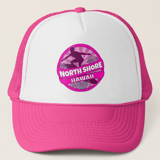 North Shore Hawaii roze surfer logo pet (Voorkant)
