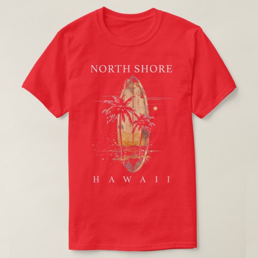 North Shore Hawaii Surf Board Oahu Haleiwa Surfen T-shirt (Design voorkant)
