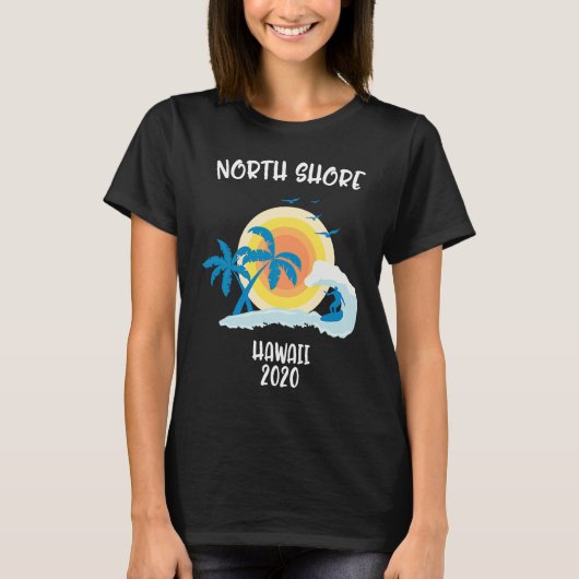 North Shore Hawaii Vacation Surf Beach Family Trip T-shirt (Voorkant)