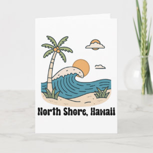 North Shore Oahu Hawaï Souvenir Surfen Hawaïaans  Kaart