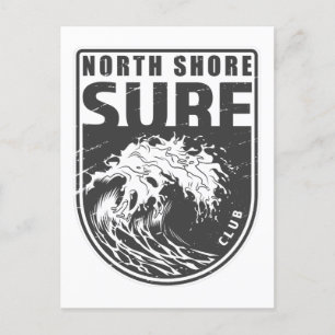 North Shore Surf Club Hawaii Emblem Briefkaart
