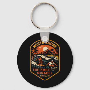North Shore Surfen Het 7 Mile Mirakel Vintage Here Sleutelhanger