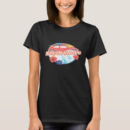 North Shore surfen surf Hawaii retro T-shirt (Voorkant)