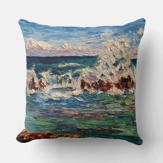 North Shore Thundering Waves in Hawaii pillow Kussen (Voorkant)