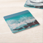 "North Shore Waves" 3, Olievlekken Kartonnen Onderzetters (Schuin)