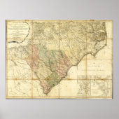 North & South Carolina Map (1775) Poster (Voorkant)