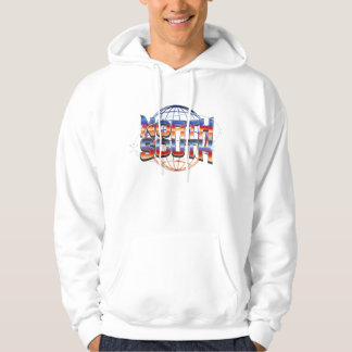 North South Retro 80s Chrome Logo Ontwerp - Synthw Hoodie