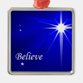 North Star Believe Christelijke kerstversiering Metalen Ornament