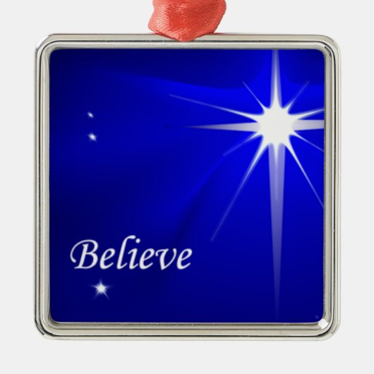 North Star Believe Christelijke kerstversiering Metalen Ornament (Voorkant)