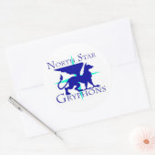 North Star Griffins Ronde Sticker (Envelop)