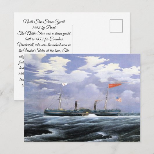 North Star Stoomjacht 1852 Briefkaart (Voorkant / Achterkant)