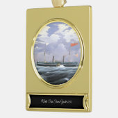 North Star Stoomjacht 1852 Verguld Banner Ornament (Links)