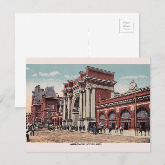  North Station Boston Post Card Briefkaart (Voorkant / Achterkant)