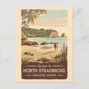 North Stradbroke Island Australië Illustratie Briefkaart