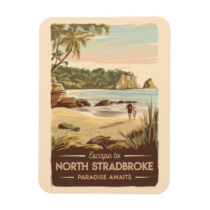 North Stradbroke Island Australië Illustratie Magneet