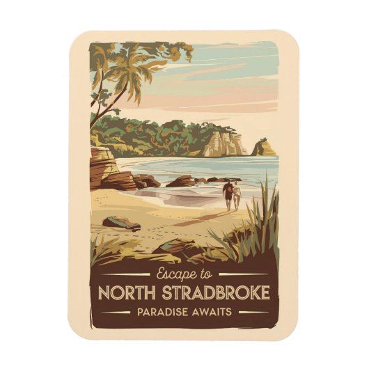 North Stradbroke Island Australië Illustratie Magneet (Verticaal)