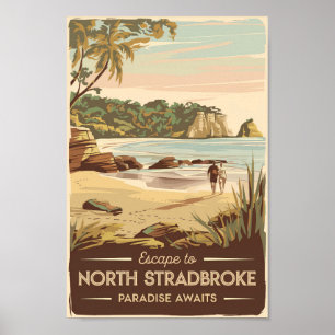 North Stradbroke Island Australië Illustratie Poster