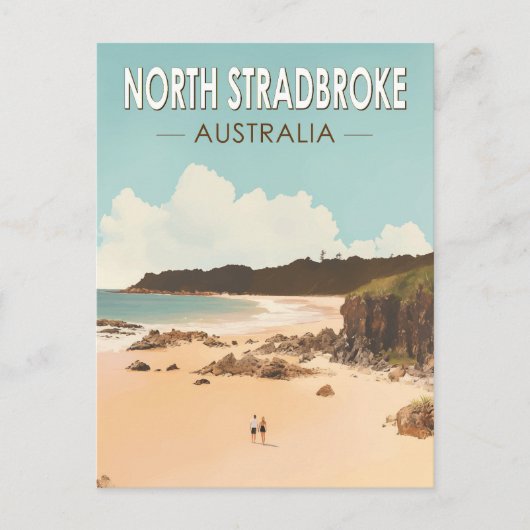 North Stradbroke Island Australië Travel Art Retro Briefkaart (Voorkant)