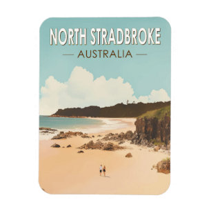 North Stradbroke Island Australië Travel Art Retro Magneet