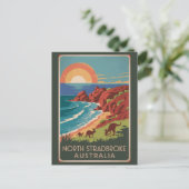 North Stradbroke Island Kangoeroes Illustratie Briefkaart (Staand voorkant)