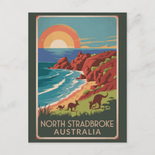 North Stradbroke Island Kangoeroes Illustratie Briefkaart