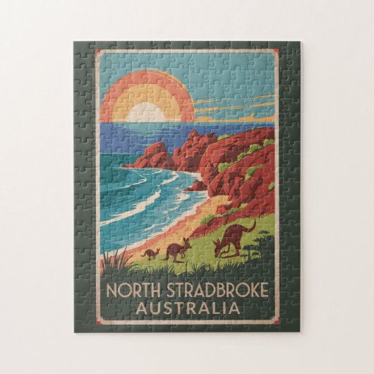 North Stradbroke Island Kangoeroes Illustratie Legpuzzel (Verticaal)