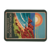 North Stradbroke Island Kangoeroes Illustratie Magneet (Horizontaal)