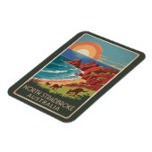 North Stradbroke Island Kangoeroes Illustratie Magneet (Linkerzijde)