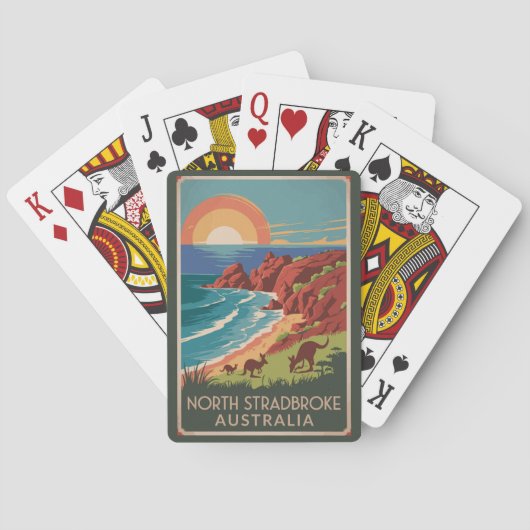 North Stradbroke Island Kangoeroes Illustratie Pokerkaarten (Achterkant)