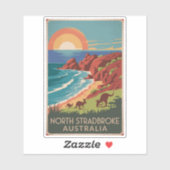 North Stradbroke Island Kangoeroes Illustratie Sticker (Vel)