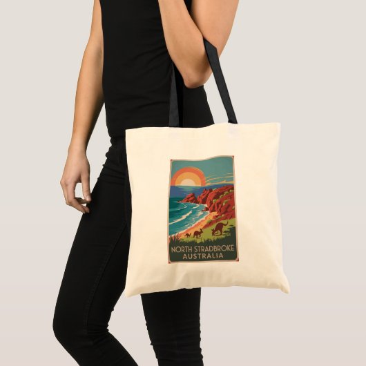 North Stradbroke Island Kangoeroes Illustratie Tote Bag (Voorkant (product))