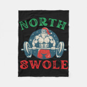 North Swole Funny Muscle Kerstman Bodybuild Fleece Deken (Voorkant)