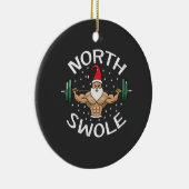 North Swole Funny Muscle Santa Christmas Fitness Keramisch Ornament (Rechts)