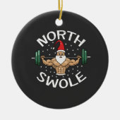 North Swole Funny Muscle Santa Christmas Fitness Keramisch Ornament (Voorkant)