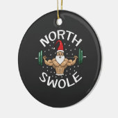 North Swole Funny Muscle Santa Christmas Fitness Keramisch Ornament (Links)