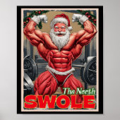North Swole Funny Muscular Santa Flex Muscle Chris Poster (Voorkant)