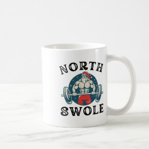 North Swole Funny Workout Kerstman Bodybuilding Koffiemok